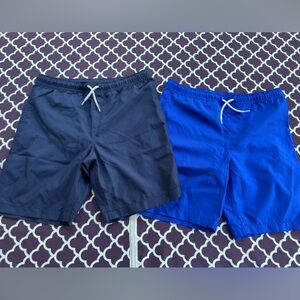 Boys Youth Husky Swim Trunks Navy Blue and Royal Blue